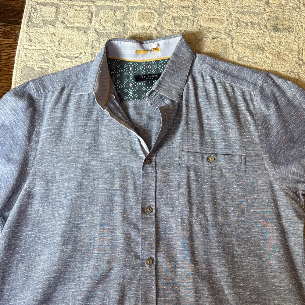 Ted Baker Gray/blue Casual Button-Down Shirt - Picture 3 of 7